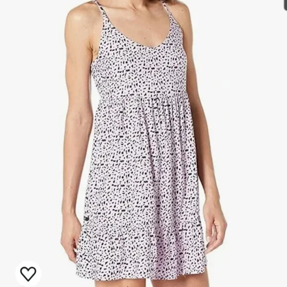 Hurley Purple Sleeveless Babydoll Mini Dress Summer Sundress Leopard Print - Picture 9 of 9